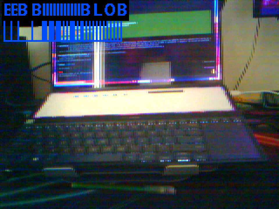 Colour-track overlay with blob histogram