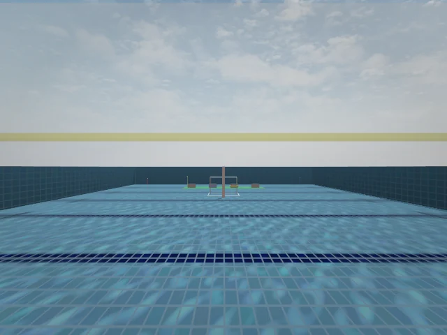 The same simulated gate in clear water